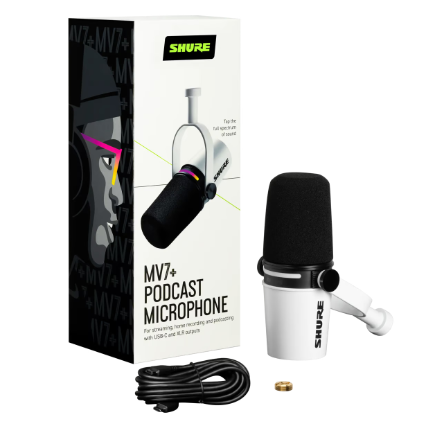 MV7+ Shure Podcastmicrofoon (Wit)