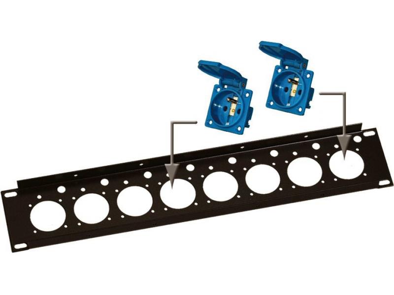 RP-2U/PC8 JV CASE Rackpaneel 2 unit voor 8x stopcontact