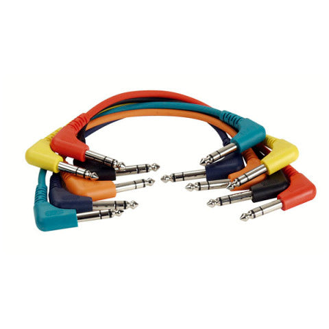 PATCH KABEL JACK STEREO HAAKS-JACK STEREO HAAKS 6 STUKS 30cm