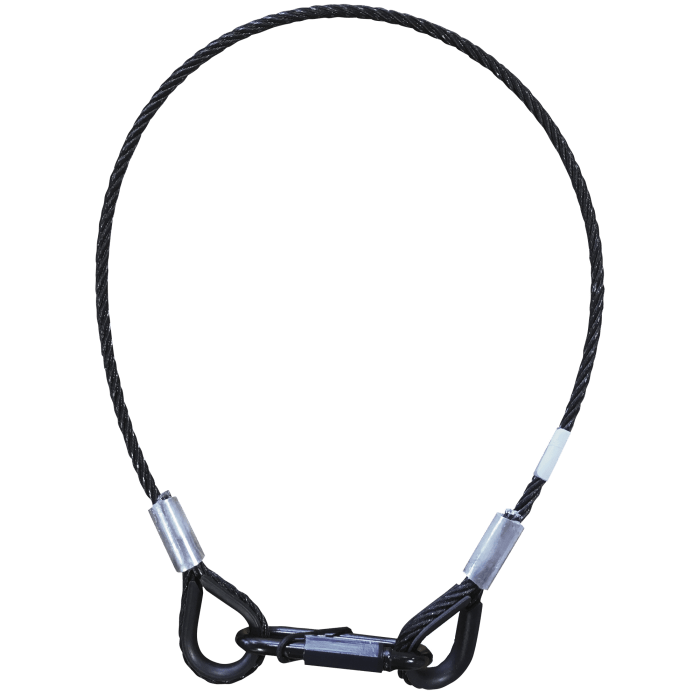 SAFETY CABLE 60CM ZWART WLL 15KG SHOWGEAR