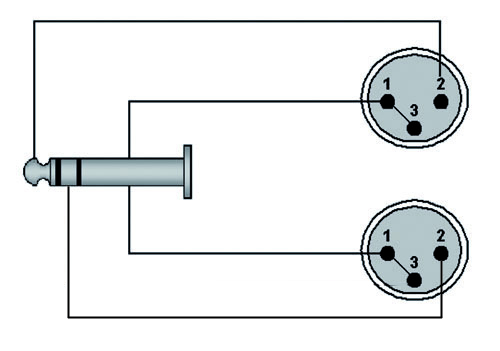 STEREO JACK MANNELIJK - 2 x XLR MANNELIJK 1.5m PROCAB EOL