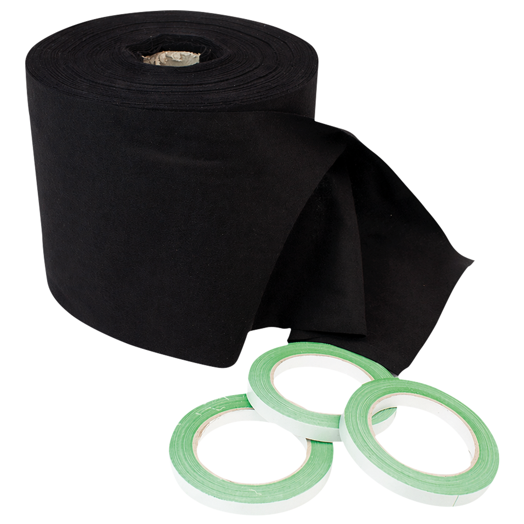 Scheurdoek Wentex 160g/m² Brandwerend 20cm x 60m (Zwart)