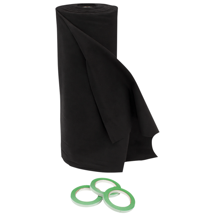 SCHEURDOEK ZWART 160GR/M? VLAMW. M1 BR 60CM PER ROL 60M