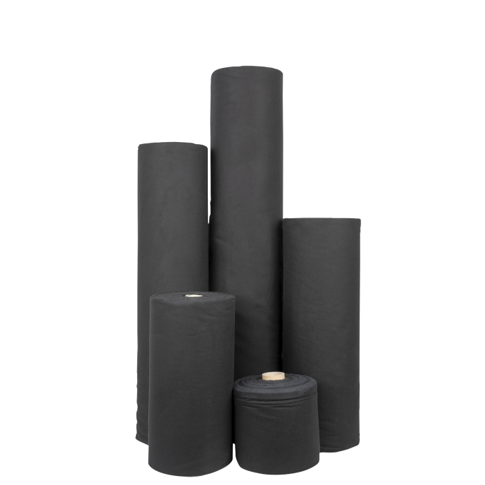 SCHEURDOEK ZWART 160GR/M? VLAMW. M1 BR 60CM PER ROL 60M