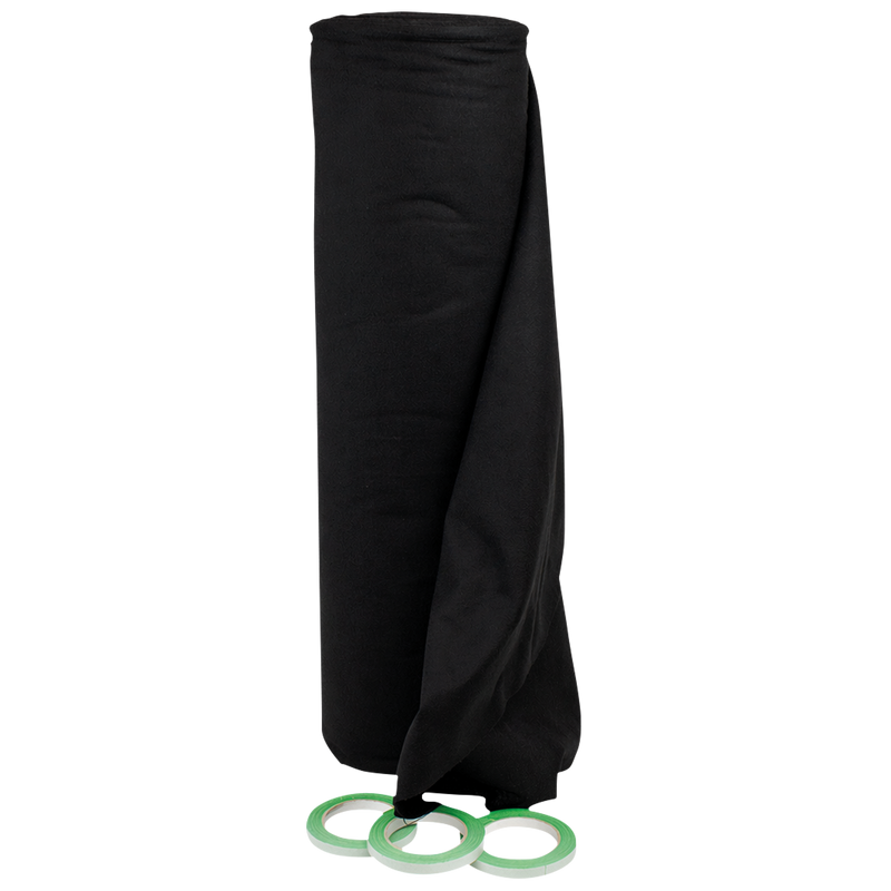 Scheurdoek Wentex 160g/m² Brandwerend 80cm x 60m (Zwart)