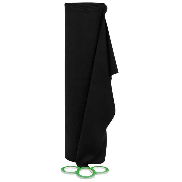 Scheurdoek Wentex 160g/m² Brandwerend 100cm x 60m (Zwart)