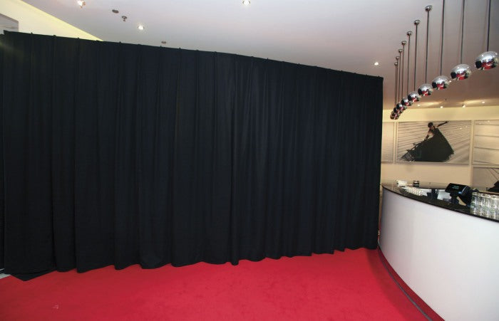 Pipe &amp; Drape Doek Wentex Gordijn Molton CS 330x400 cm Geplooid (Zwart)
