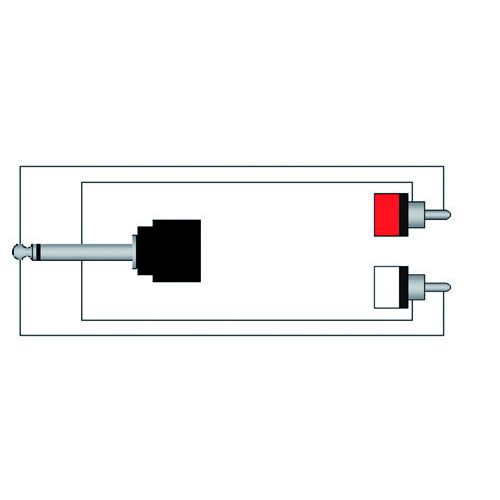 JACK 6.3mm MANNELIJK MONO - 2 x RCA MANNELIJK 3m EOL