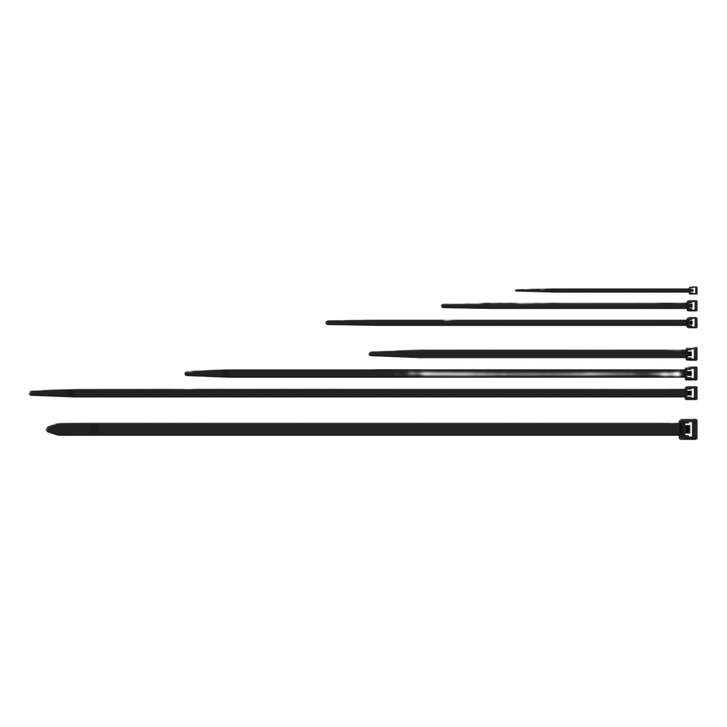 NYLON CABLE TIES PROCAB 4.8 x 180mm BLACK UV-RESISTANT