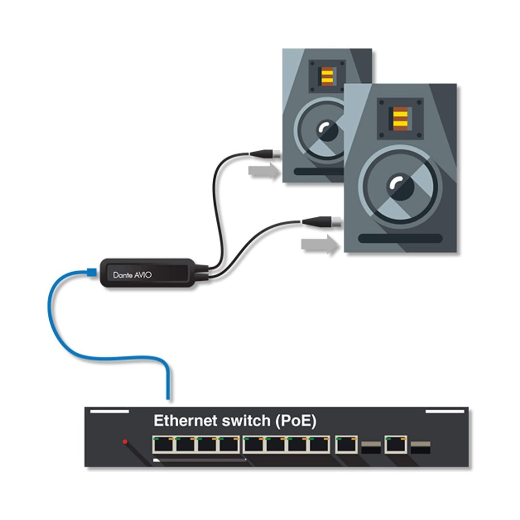AVIO DANTE ANALOG OUTPUT ADAPTOR 2CH XLR MANNELIJK AUDINATE