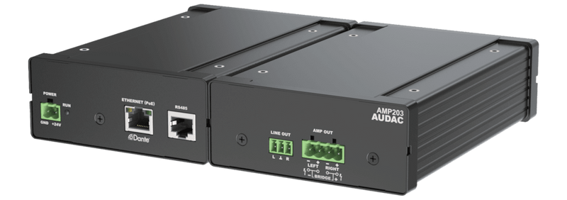 AMP203 AUDAC Compacte install Versterker met Dante