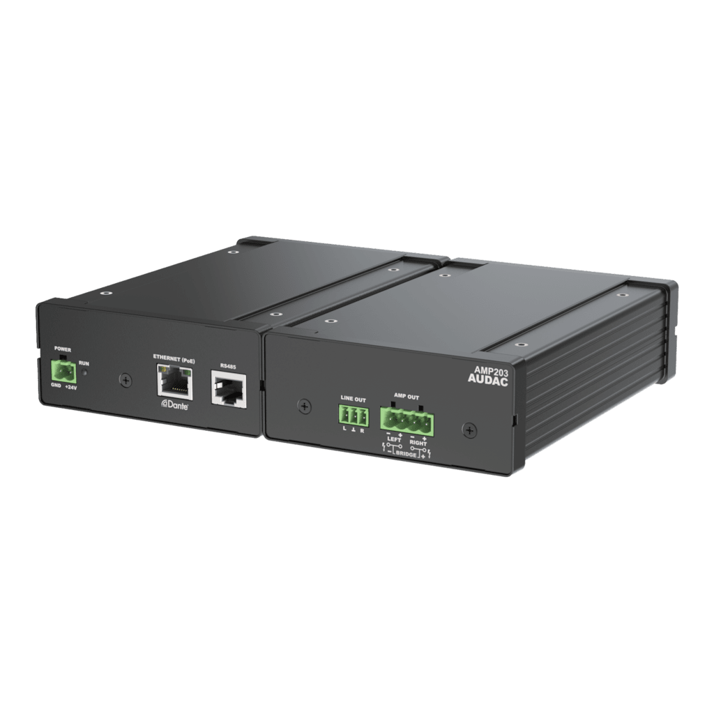 AMP203 AUDAC Compacte install Versterker met Dante