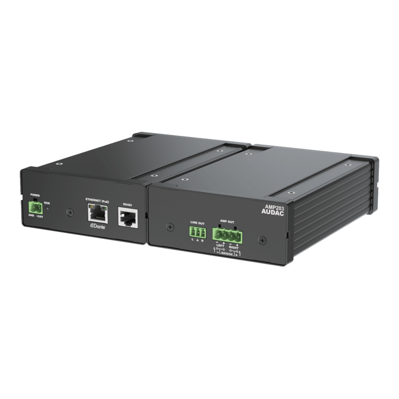 AMP203 AUDAC Compacte install Versterker met Dante