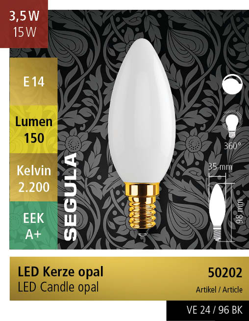 LED KAARS OPAAL E14 3,5 WATT 2200K SEGULA