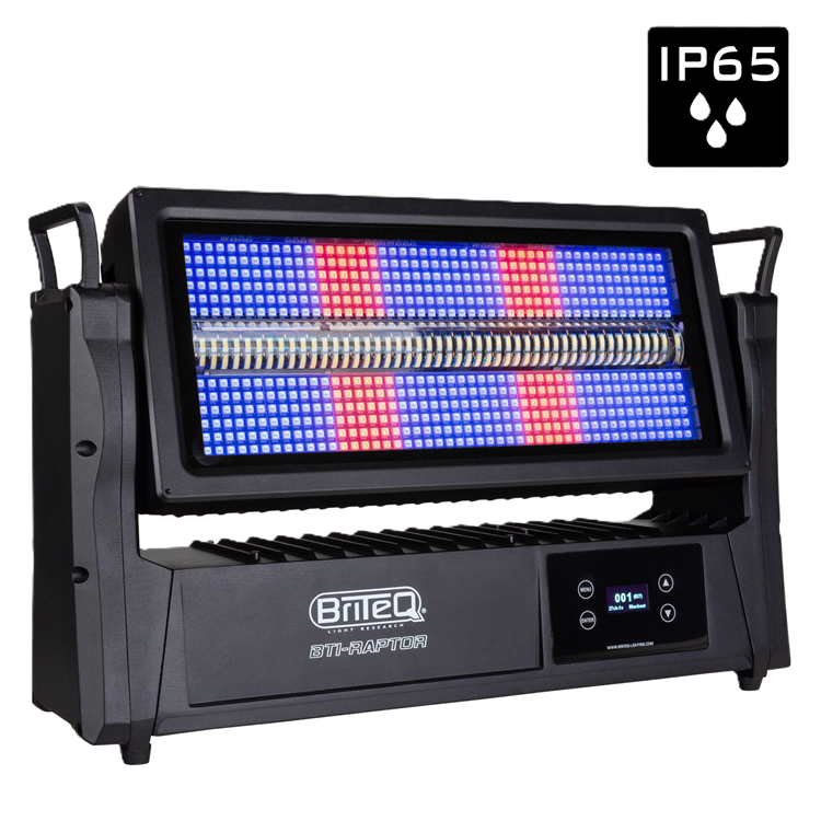 BTI-RAPTOR BRITEQ OUTDOOR TILT STROBE 8 SECTIES+ 16 RGB IP65
