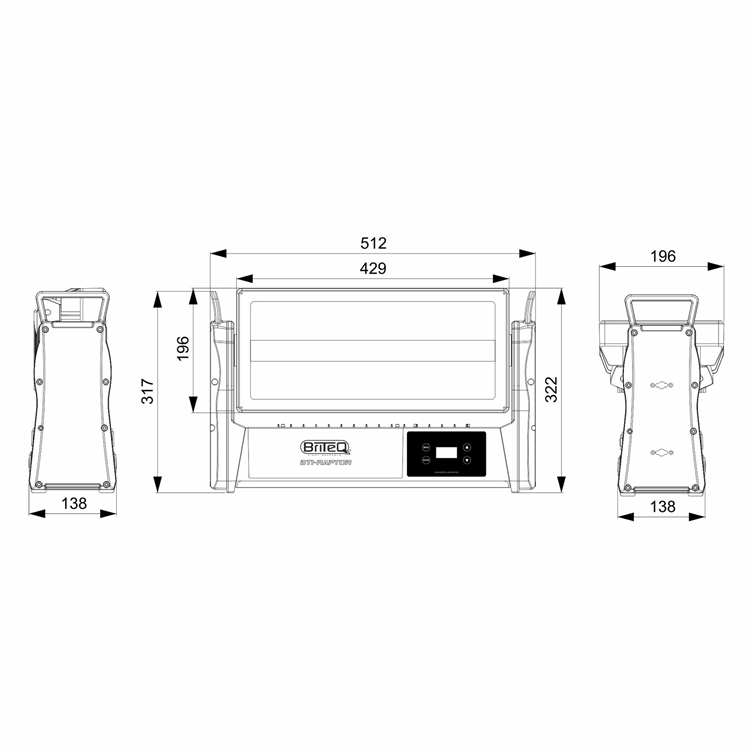 BTI-RAPTOR BRITEQ OUTDOOR TILT STROBE 8 SECTIES+ 16 RGB IP65