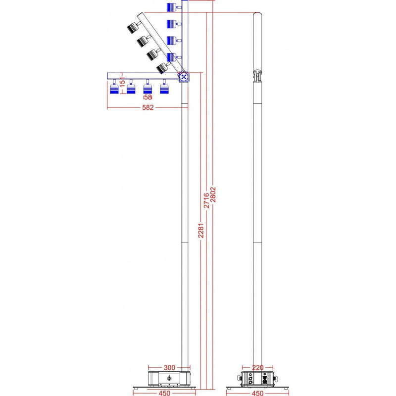 BTI-AkkuPole Briteq Ledverlichtingspaal (Zwart)