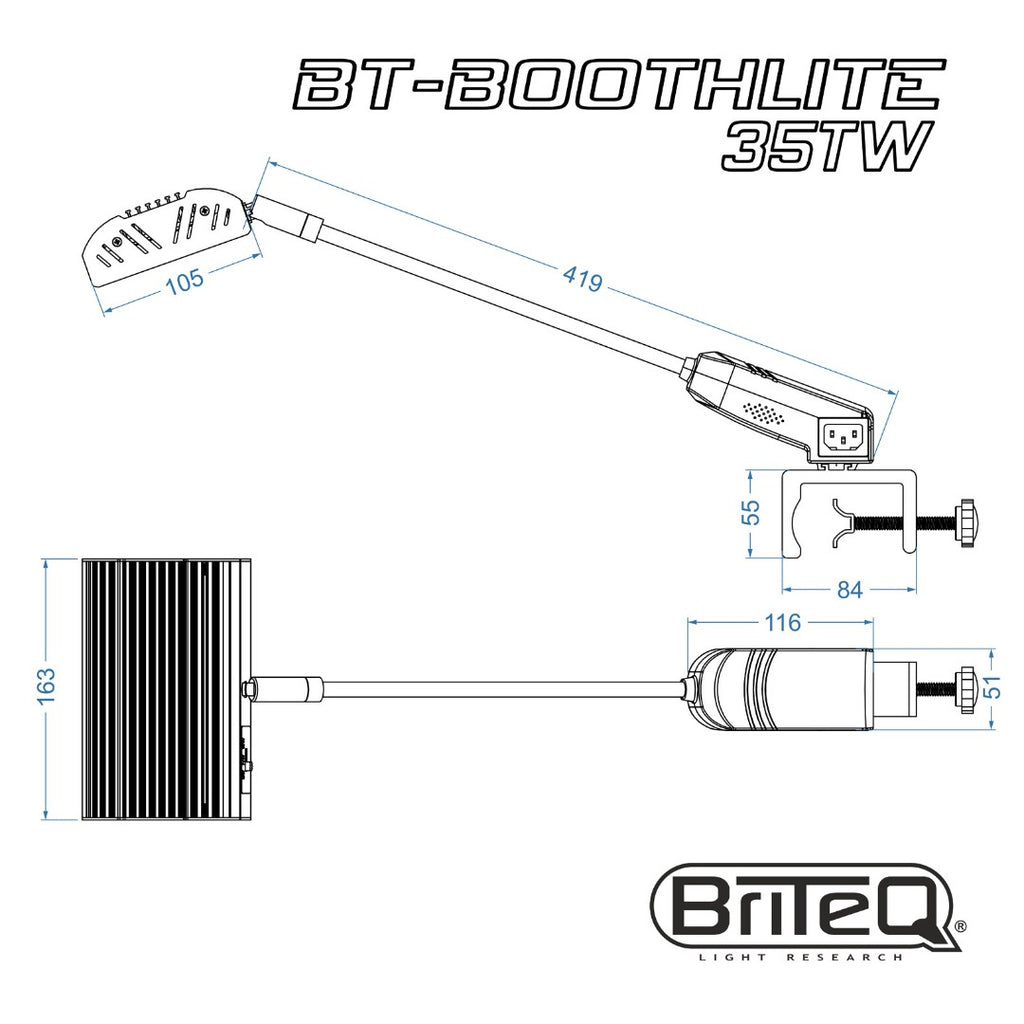 BT-BoothLite 35TW Briteq LEDarmatuur voor Beurstands