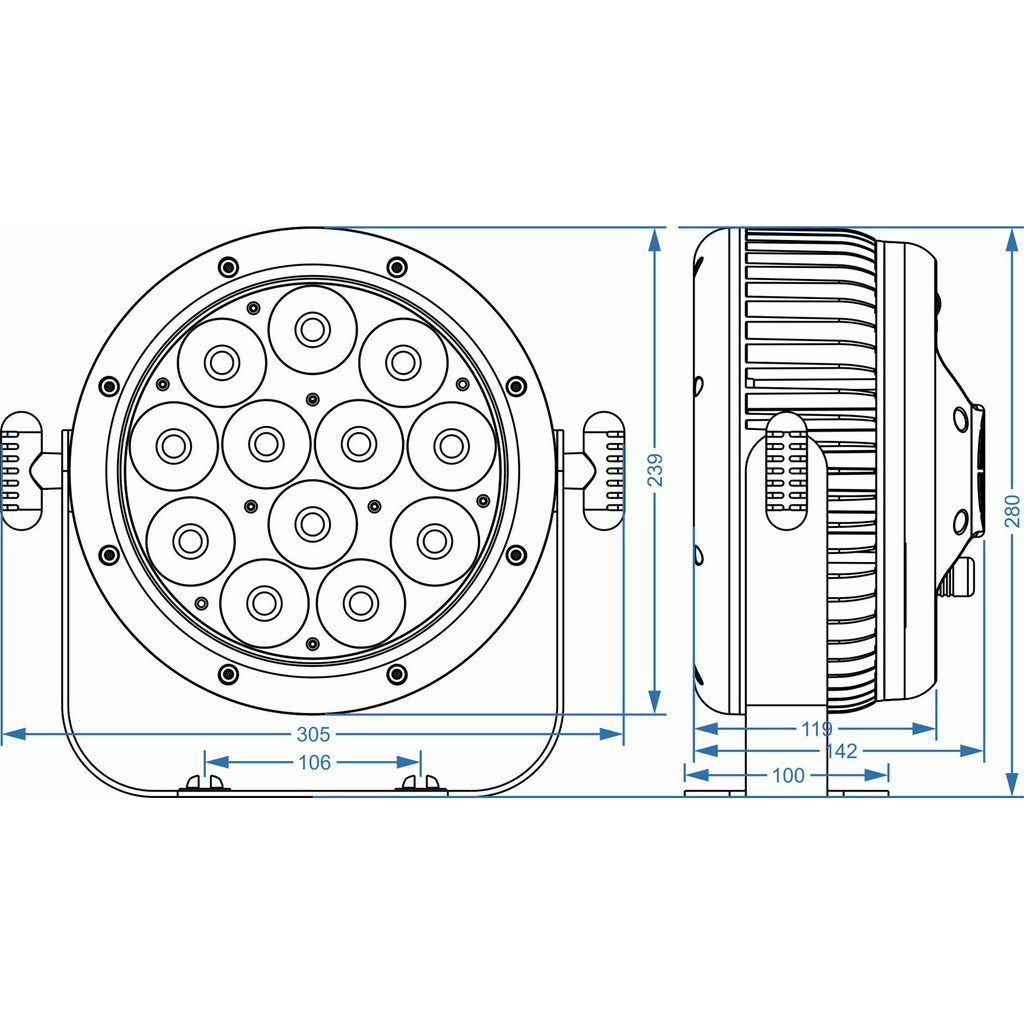 BTI-FLATPAR12 Briteq Led Par IP65