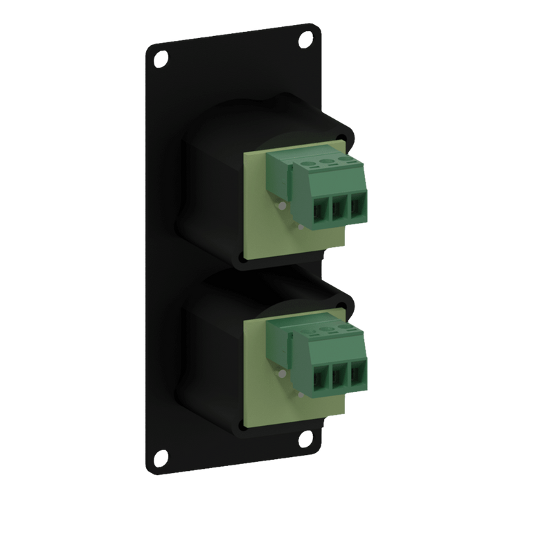 CASY125/B Caymon 1 Unit Afdekplaat met 2x XLR 3p Vrouwelijk naar Terminalblok