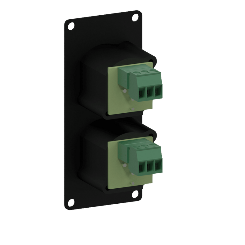CASY126/B Caymon 1 Unit Afdekplaat met 2x XLR 3p Mannelijk naar Terminalblok