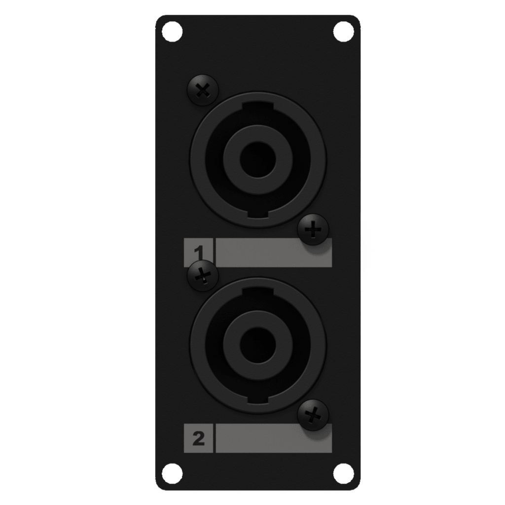 CASY142/B Caymon 1 Unit Afdekplaat met 2x Speakon 4p naar Terminalblok