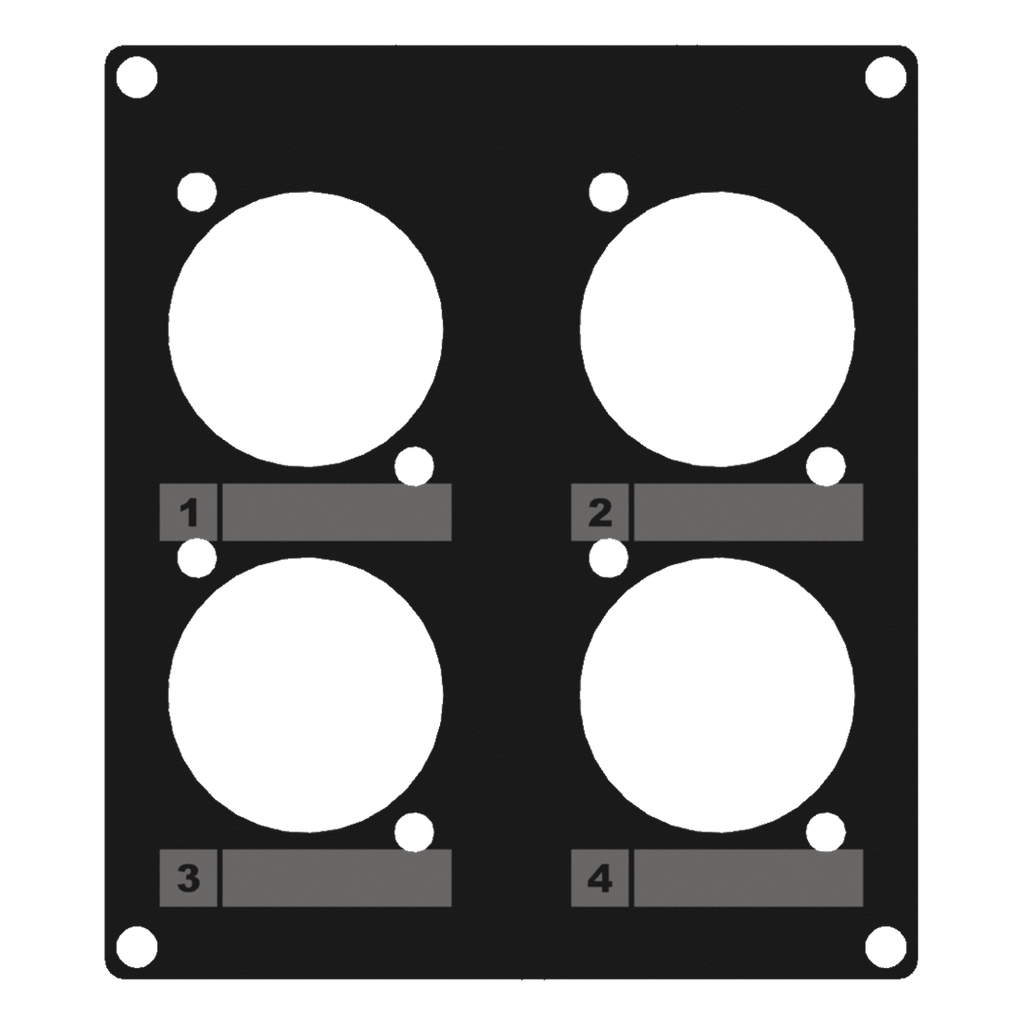 CASY203/B Caymon 2 Unit Afdekplaat voor 4x D-size Chassis