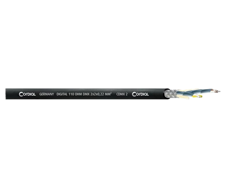 DMX KABEL 2 PAAR CORDIAL HIGH PERFORMANCE / ROL 100m