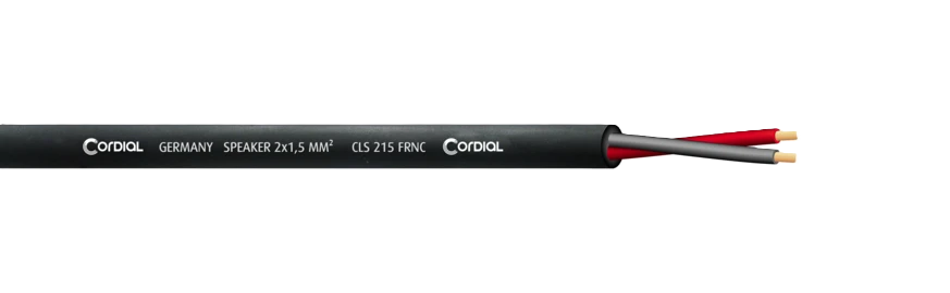 CLS 215 FRNC Cordial Luidsprekerkabel 2x1.5mm² per Meter (Zwart)