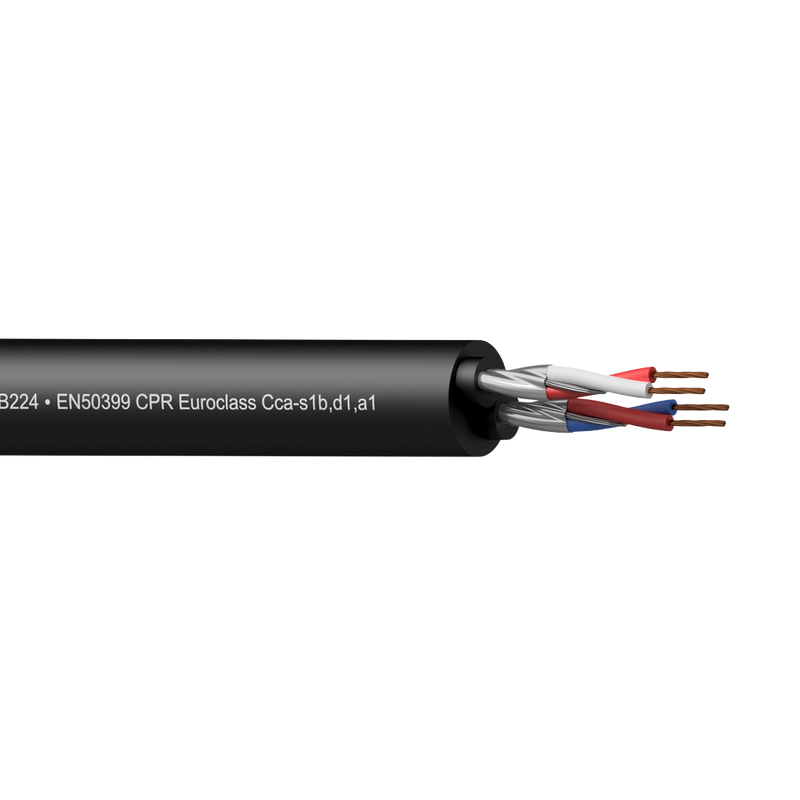 CSB224-CCA Procab Gebalanceerde Signaalkabel Halogeenvrij EN50399 Zwart (100m)