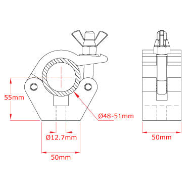 HALF COUPLER KLEM MAX 750KG TUV GEKEURD DOUGHTY