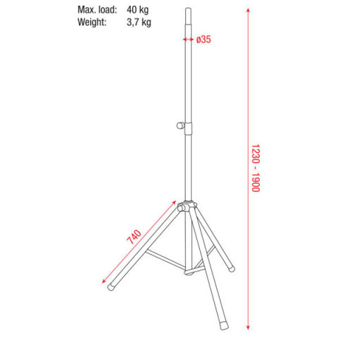 SPEAKERSTATIEF PRO MAX 40KG - DAP-AUDIO