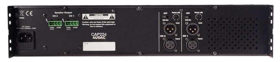 CAP224 AUDAC 2-kanaals 100V Versterker