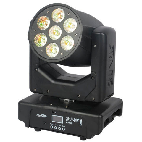 SHARK WASH ONE SHOWTEC 7 x 12W Q6 RGBWA + UV LED MOVINGHEAD