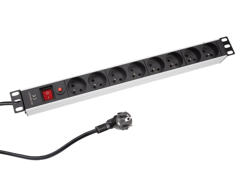 EBP08PDU Perel 19" Verdeeldoos 8-voudig met Beveiliging