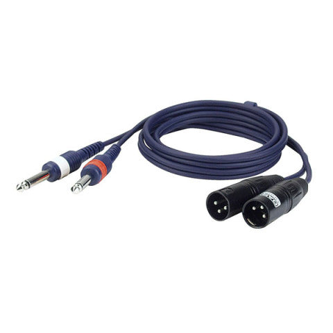 SIGNAAL KABEL 2 UB JACK MONO L/R > 2 XLR M 3P 1.5m DAP