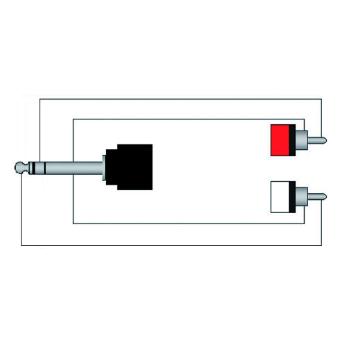 JACK STEREO MANNELIJK 6.3mm - 2x RCA MANNELIJK 1.5m