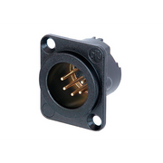 NC5MDLXB 5P. XLR CHASSIS MALE ZWARTE BEHUIZING/GOUDCONTACT NEUTRIK