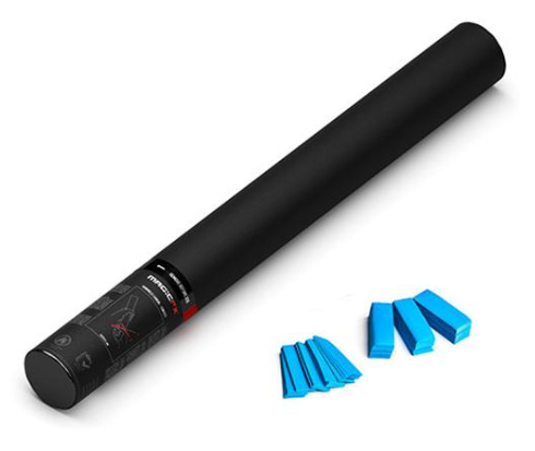 Handmatige Confetti Shooter Magic FX 50cm Papier Lichtblauw