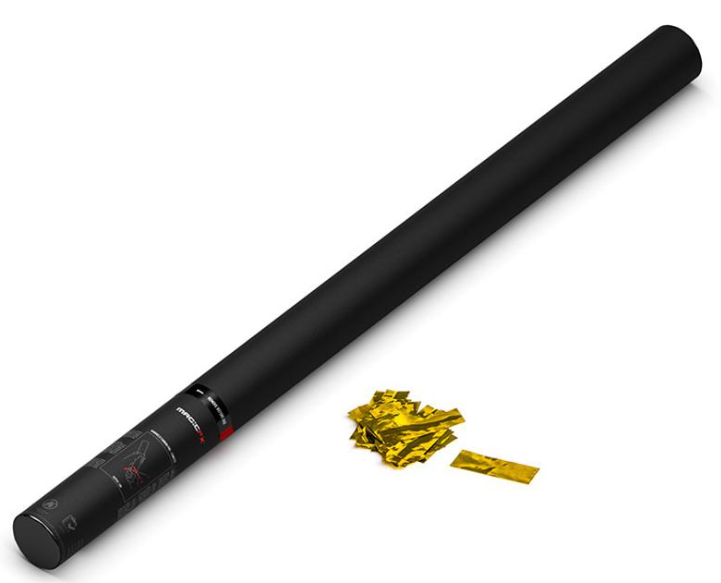 Handmatige Confetti Shooter Magic FX 80cm Metallic Goud