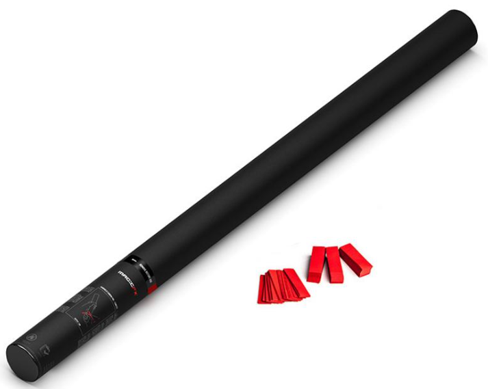 Handmatige Confetti Shooter Magic FX 80cm Papier Rood
