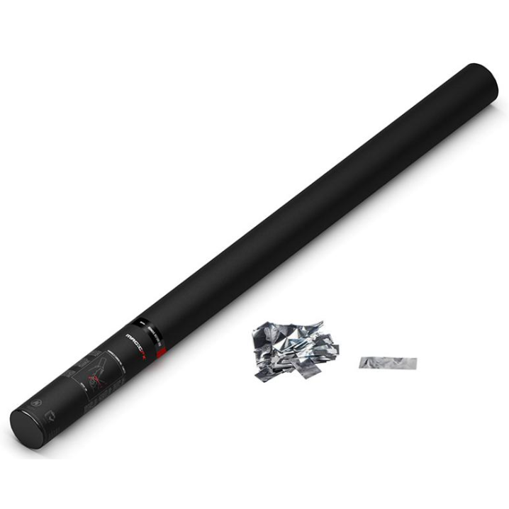 Handmatige Confetti Shooter Magic FX 80cm Metallic Zilver