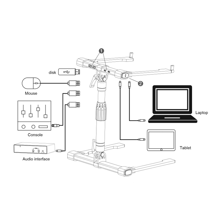 Gigastand USB+ Headliner Laptopstatief