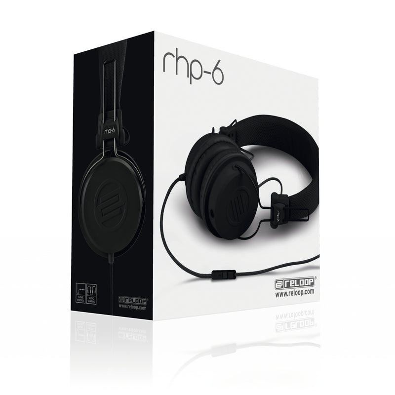 RHP-6 BLACK RELOOP HOOFDTELEFOON ZWART