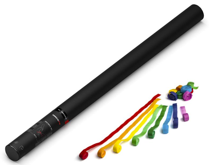 Handmatige Streamers Shooter Magic FX 80cm Papier Meerkleurig