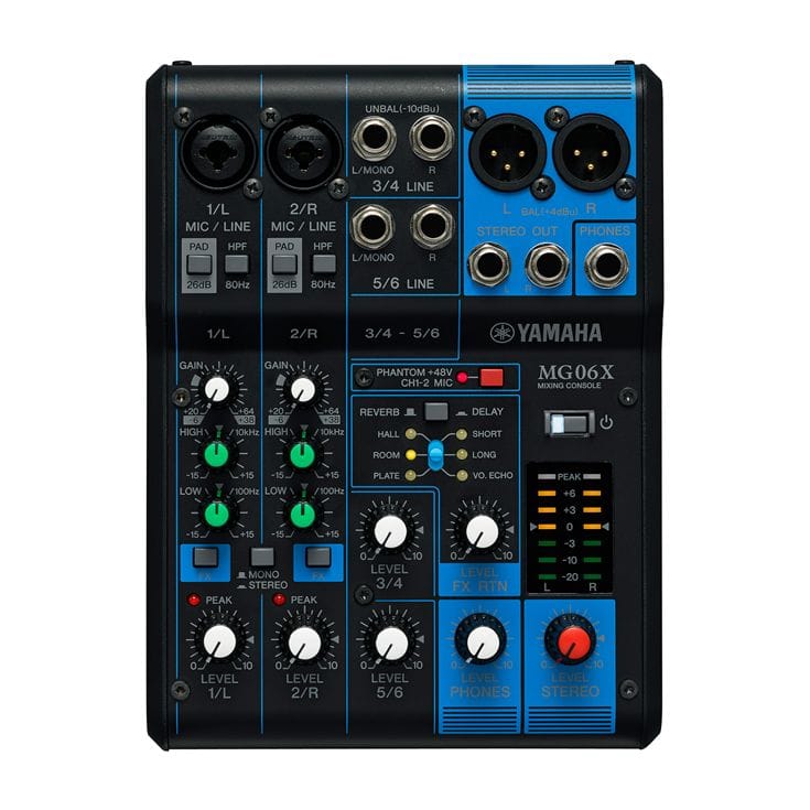 MG06X YAMAHA 6-kanaals analoge mengtafel met FX