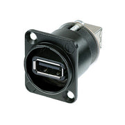 NAUSB-W-B NEUTRIK USB 2.0 NAAR USB B CHASSIS GENDER CHANGER ZWART 