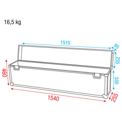 LCA-SHBAR1 FLIGHTCASE VOOR DMX BAAR MET 4 PAR56 CANS