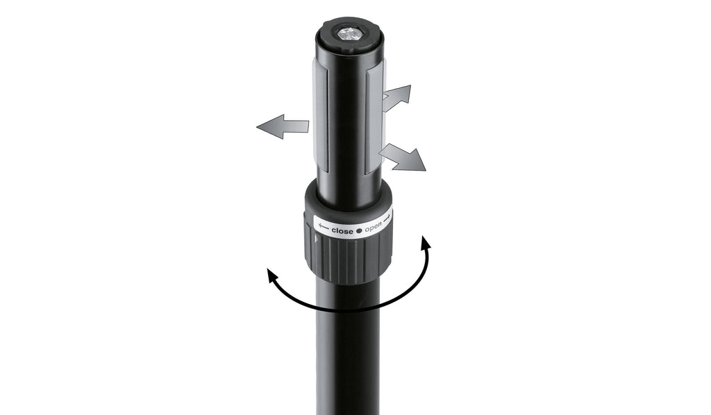21340 K&amp;M Wind Up Tussenpaal 92-152 cm met Ring Lock M20 Zwart