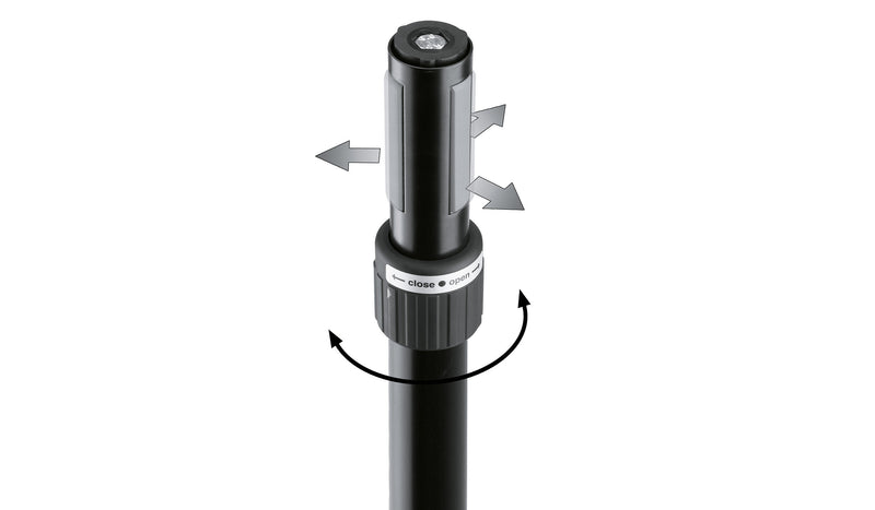 21340 K&amp;M Wind Up Tussenpaal 92-152 cm met Ring Lock M20 Zwart